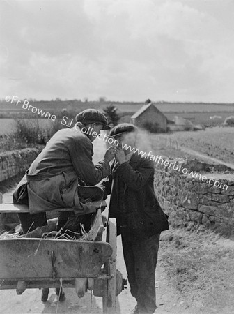 FARMERS CHAT HORSE AND CART